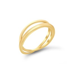 κίτρινο χρυσό γυναικείο δαχτυλίδι βεράκι διπλό D11100530