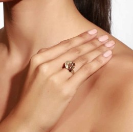 κίτρινο χρυσό γυναικείο δαχτυλίδι ζαγρέ D11400379(b)