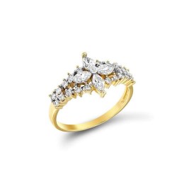 κίτρινο χρυσό γυναικείο δαχτυλίδι ζιργκόν D11100002