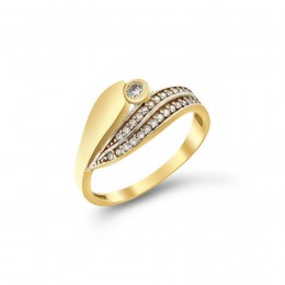 Κίτρινο χρυσό γυναικείο δαχτυλίδι ζιργκόν D11100483