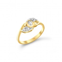 Κίτρινο χρυσό γυναικείο δαχτυλίδι ζιργκόν D11100494