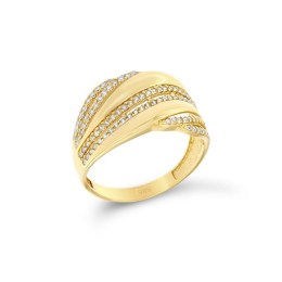 κίτρινο χρυσό γυναικείο δαχτυλίδι ζιργκόν D11100540