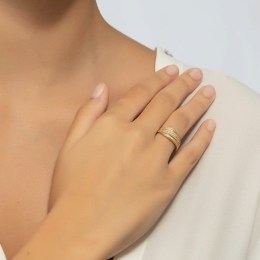 Κίτρινο χρυσό γυναικείο δαχτυλίδι ζιργκόν D11100656(b)