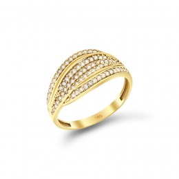Κίτρινο χρυσό γυναικείο δαχτυλίδι ζιργκόν D11100656