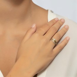 Κίτρινο χρυσό γυναικείο δαχτυλίδι ζιργκόν D11100659(b)