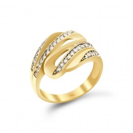 Κίτρινο χρυσό γυναικείο δαχτυλίδι ζιργκόν D11100665