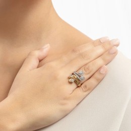 κίτρινο χρυσό γυναικείο δαχτυλίδι ζιργκόν D11400333(b)