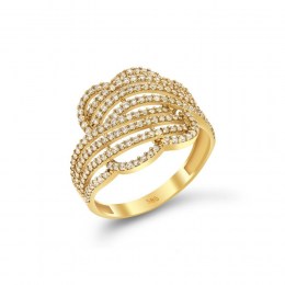 Κίτρινο χρυσό γυναικείο δαχτυλίδι ζιργκόν D11100524