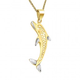 κίτρινο χρυσό γυναικείο κρεμαστό δελφίνι KR11400082