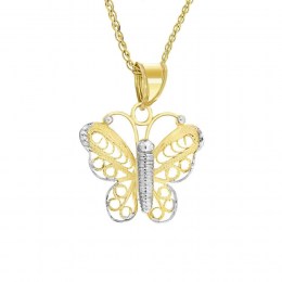 κίτρινο χρυσό γυναικείο κρεμαστό πεταλούδα KR11400051