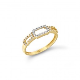 Κίτρινο χρυσό γυναικείο δαχτυλίδι ορθογώνιο D11100520