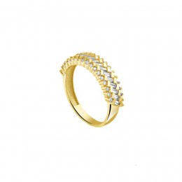 κίτρινο χρυσό μισόβερο δαχτυλίδι ζιργκόν D11100903