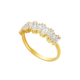 κίτρινο χρυσό μισόβερο δαχτυλίδι ζιργκόν D11101033