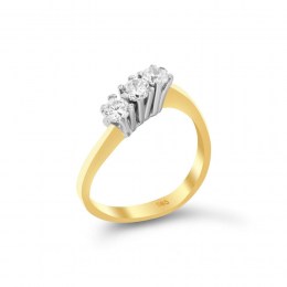 Κίτρινο χρυσό μισόβερο δαχτυλίδι ζιργκόν D11400639
