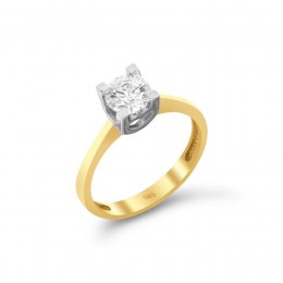 Κίτρινο χρυσό μονόπετρο δαχτυλίδι ζιργκόν D11400614