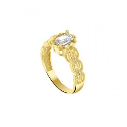 κίτρινο χρυσό μονόπετρο δαχτυλίδι ζιργκόν D11100920