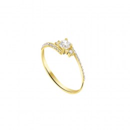 κίτρινο χρυσό μονόπετρο δαχτυλίδι ζιργκόν D11100931