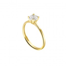κίτρινο χρυσό μονόπετρο δαχτυλίδι ζιργκόν D11100938