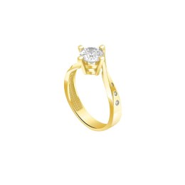 κίτρινο χρυσό μονόπετρο δαχτυλίδι ζιργκόν D11100979