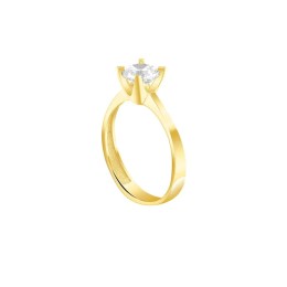 κίτρινο χρυσό μονόπετρο δαχτυλίδι ζιργκόν D11100988