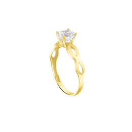 κίτρινο χρυσό μονόπετρο δαχτυλίδι ζιργκόν D11100997