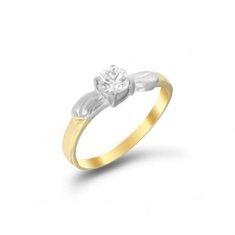 κίτρινο χρυσό μονόπετρο δαχτυλίδι ζιργκόν D11400342