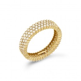 Κίτρινο χρυσό ολόβερο δαχτυλίδι ζιργκόν D11100771