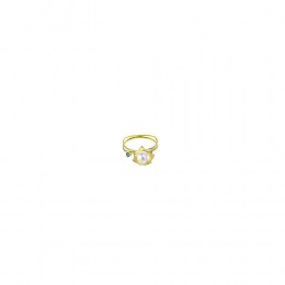 κίτρινο χρυσό σετ κοσμημάτων μαργαριτάρι SE11100013(b)