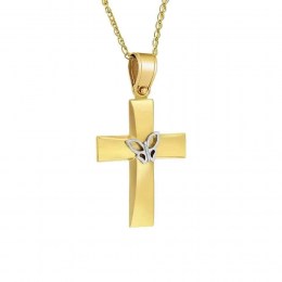 κίτρινος χρυσός γυναικείος σταυρός πεταλούδα ST11400339