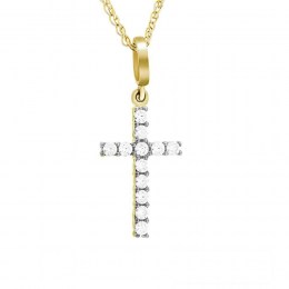 κίτρινος χρυσός γυναικείος σταυρός ζιργκόν ST11100165