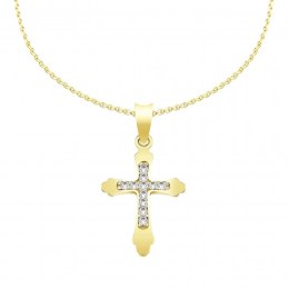 κίτρινος χρυσός γυναικείος σταυρός ζιργκόν ST11100790