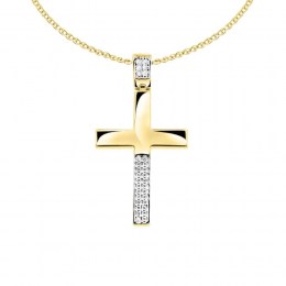 κίτρινος χρυσός γυναικείος σταυρός ζιργκόν ST11100940