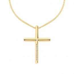 κίτρινος χρυσός γυναικείος σταυρός ζιργκόν ST11100946