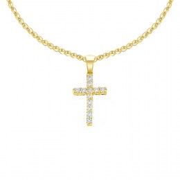κίτρινος χρυσός γυναικείος σταυρός ζιργκόν ST11100959