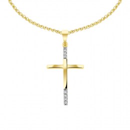 κίτρινος χρυσός γυναικείος σταυρός ζιργκόν ST11100968