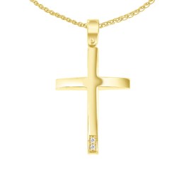 κίτρινος χρυσός γυναικείος σταυρός ζιργκόν ST11101093