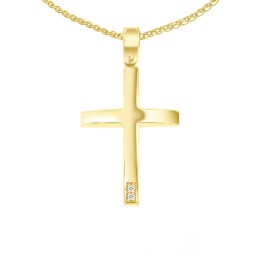 κίτρινος χρυσός γυναικείος σταυρός ζιργκόν ST12100990
