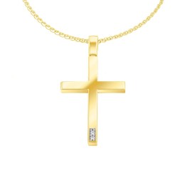 κίτρινος χρυσός γυναικείος σταυρός ζιργκόν ST12101011