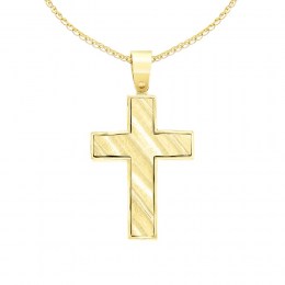 κίτρινος χρυσός σταυρός δύο όψεων ST11400944