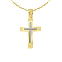 κίτρινος χρυσός σταυρός δύο όψεων ST11400992