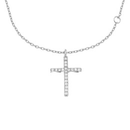 κολιέ ασημένιο γυναικείο σταυρός ζιργκόν KL21200339
