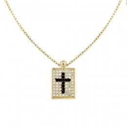 κολιέ γυναικείο επίχρυσο ασημένιο σταυρός KL21100086