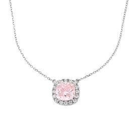κολιέ λευκόχρυσο γυναικείο ροζ πέτρα KL11200438