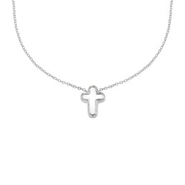 κολιέ λευκόχρυσο γυναικείο σταυρός φίλντισι KL11200523