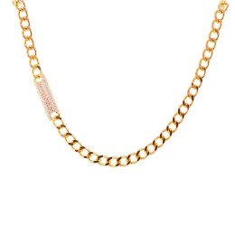 Κολιέ Loisir Emily ροζ χρυσό λευκά ζιργκόν 01L15-01378