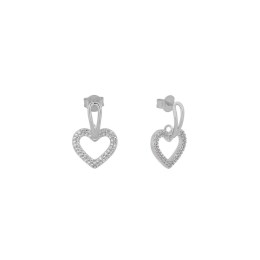 κρεμαστά ασημένια σκουλαρίκια καρδιά SK21200319(b)