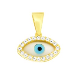 κρεμαστό γυναικείο κίτρινο χρυσό μάτι ζιργκόν KR11100215