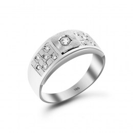 Λευκόχρυσο ανδρικό δαχτυλίδι ζιργκόν D11200597