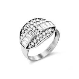 λευκόχρυσο δαχτυλίδι Baguette λευκά ζιργκόν D11200035