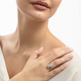 Λευκόχρυσό δαχτυλίδι γυναικείο φιόγκος D11400136(a)